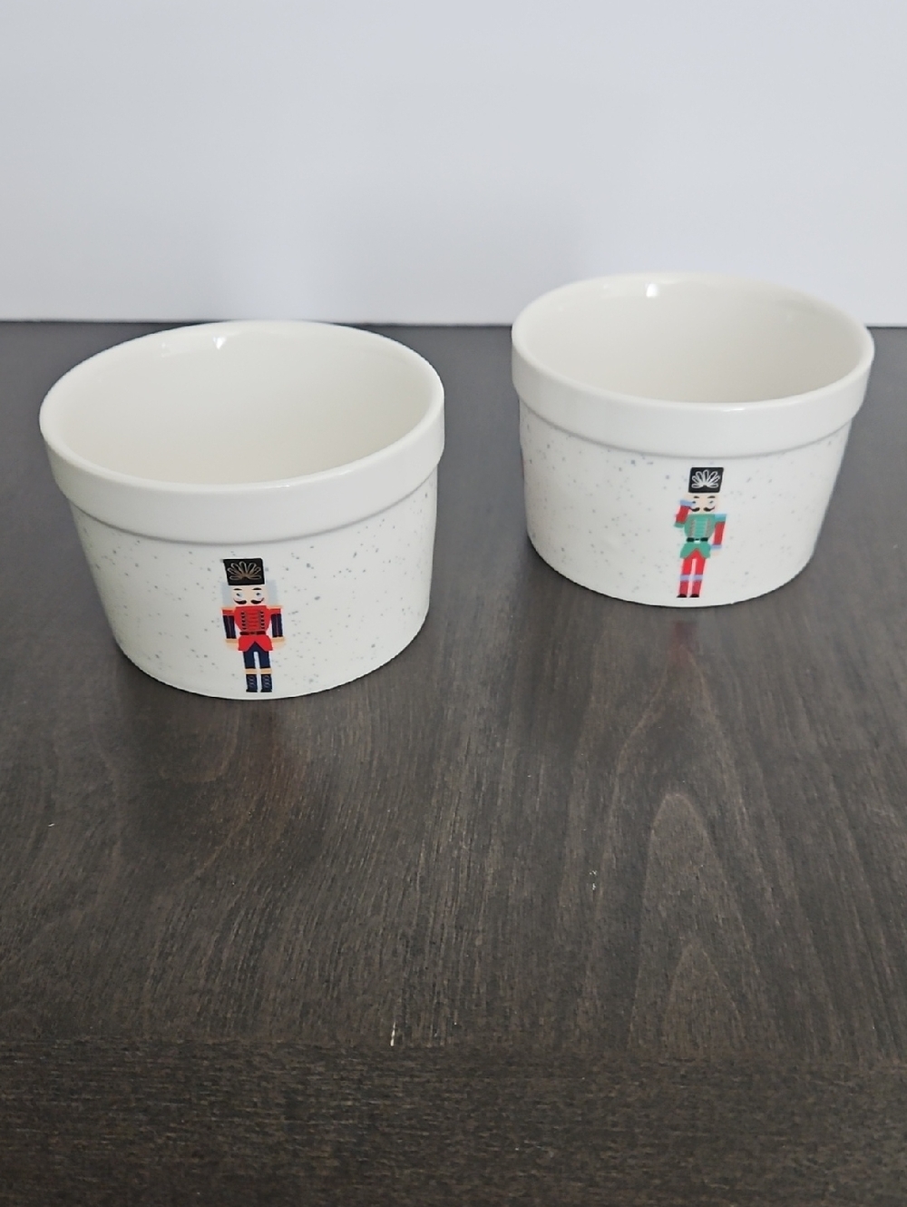 White Nutcracker Stoneware Ramekins - Set of 2